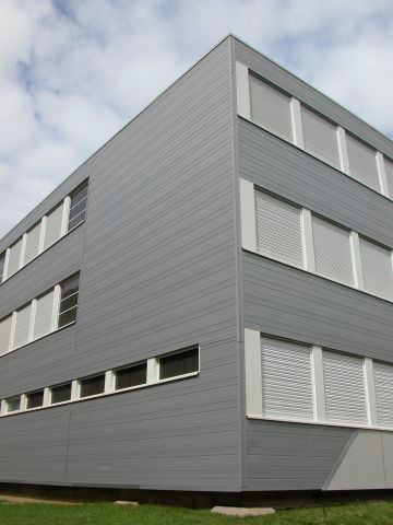 Photo façade - métal - Clin veture - College Jules Lagnau Metz - Vetisol
